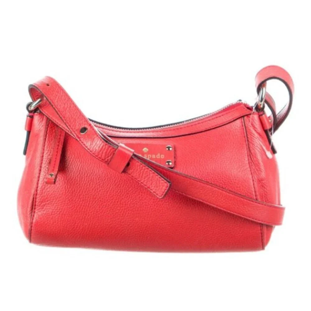 KATE SPADE Berkshire Road Gabriella Leather Crossbody/ Shoulder Bag Red - $298.